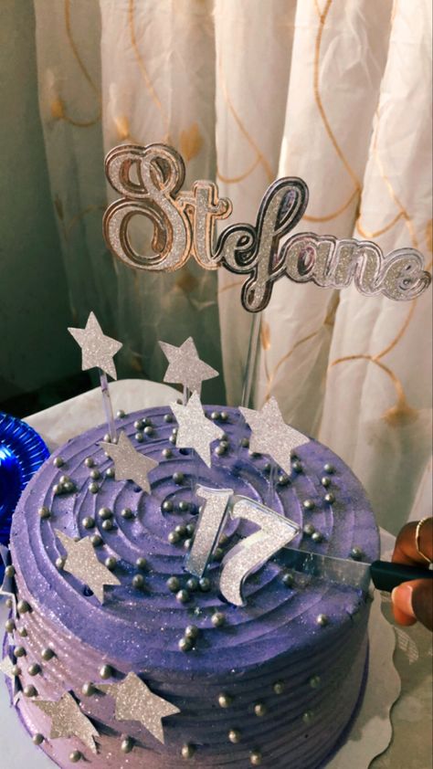 Euphoria Cake Design, Euphoria Theme Cake Ideas, Sweet Sixteen Cakes Purple, Purple Star Birthday Party, Euphoria Birthday Cake Ideas, Purple Disco Birthday Cake, Euphoria Birthday Party Theme Cake, Purple Disco Cake, Purple And Silver Birthday Cake