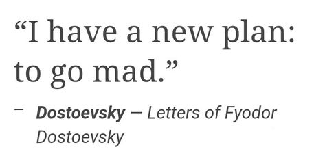 ☆▪︎Letters of FM Dostoevsky▪︎☆ I Have A New Plan To Go Mad Dostoevsky, Quotes By Dostoevsky, Dosteoveiski Quotes, Doestoveyski Quotes, Quotes Dostoevsky, Dorcas Meadowes Aesthetic, Dostoevsky Aesthetic, Dostoyevsky Quotes, Fyodor Dostoevsky Quotes