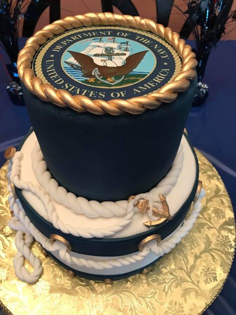 Us Navy Chief Cake, Us Navy Cake Ideas, Naval Retirement Party Ideas, Us Navy Retirement Party Ideas, Navy Retirement Cakes, Navy Cakes Ideas Military, Us Navy Cake, Us Navy Birthday, Military Cupcakes