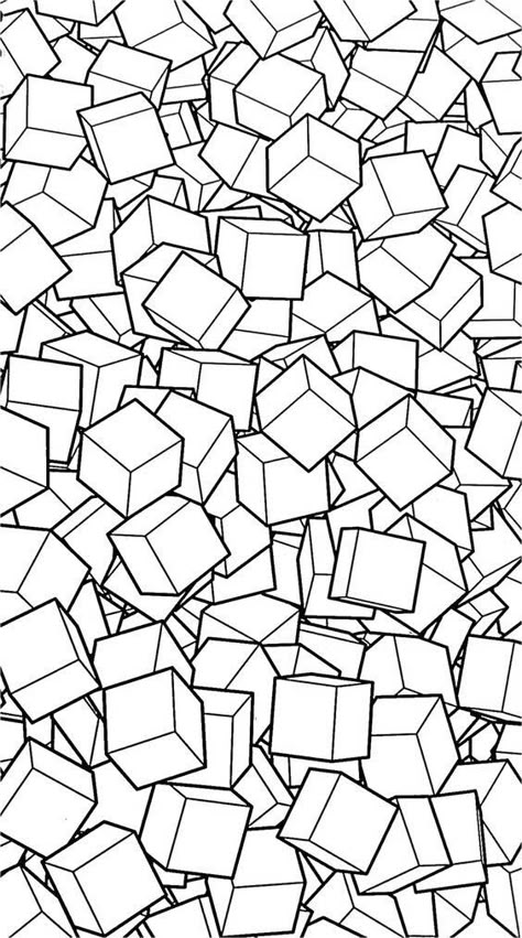 Colouring Patterns Geometric Coloring Pages, Trippy Coloring Pages Printable, Geometric Coloring Pages, Abstract Coloring Pages, Cube Pattern, Pattern Coloring Pages, Art Worksheets, Detailed Coloring Pages, Adult Colouring Pages