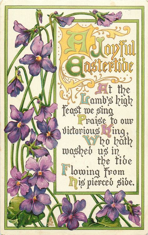 Easter Verses, Easter Food Crafts, Easter Prayers, Vintage Easter Cards, Easter Greeting, Easter Party Decor, Easter Postcards, Easter Religious, Easter Blessings