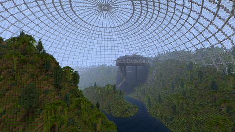 AVIARY Jurrasic Park Aviary Minecraft, Minecraft Bird Aviary, Minecraft Dinosaur Enclosure, Jurassic Park Minecraft Build, Jurassic World Entrance, Minecraft Jungle Statue, Jurassic Park Building, Jurassic Craft, Jurassic Period Landscape