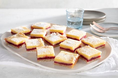 Cranberry-Lemon Bars Cranberry Lemon Bars, Cranberry Desserts, Lemon Cranberry, Lemon Cream Cheese Bars, Lemon Cheesecake Bars, Cream Cheese Bars, Cranberry Jam, Lemon Dessert, Desserts Snacks