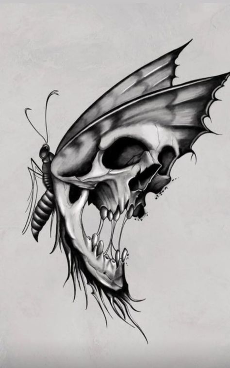 Skull Butterfly Tattoo, Creative Selfie, Cool Tattoo Drawings, Skull Sleeve Tattoos, Skull Art Drawing, More Tattoo, Creepy Tattoos, Skulls Drawing, Moth Tattoo