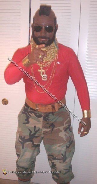 Coolest Mr. T Costumes and Lots of DIY Funny Costume Ideas Mr T Halloween Costume, Funny Costume Ideas, Camo Costume, Homemade Costume Ideas, Funny Adult Costumes, 80s Halloween Costumes, Halloween Costume Inspiration, Best Costume Ever, Quick Costumes