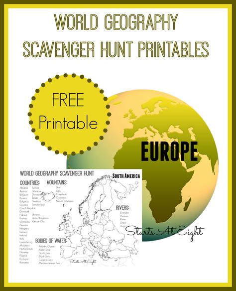 FREE World Geography Scavenger Hunt Pack World Geography Lessons, Middle School Geography, Geography Project, Geography Games, Ap Human Geography, Social Studies Education, Geography Activities, Geography For Kids, 6th Grade Social Studies