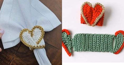 Learn how to crochet charming heart-shaped napkin rings with our easy-to-follow tutorial. Perfect for adding a touch of love to your dining table. Rings Video, Napkin Rings Diy, Learn How To Crochet, Christmas Crochet Patterns, Single Crochet Stitch, Crochet Heart, Napkin Ring, Crochet Hook Sizes, Valentine Day Crafts