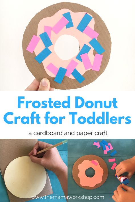 We made a frosted donut craft today! My son absolutely loved sprinkling the donut! Make this simple craft with your kiddos. Just cardboard, paper and glue. Donut Craft, Arts And Crafts Interiors, Laura Numeroff, Craft For Toddlers, Arts And Crafts For Adults, Arts And Crafts For Teens, Daycare Activities, Easy Arts And Crafts, Art And Craft Videos