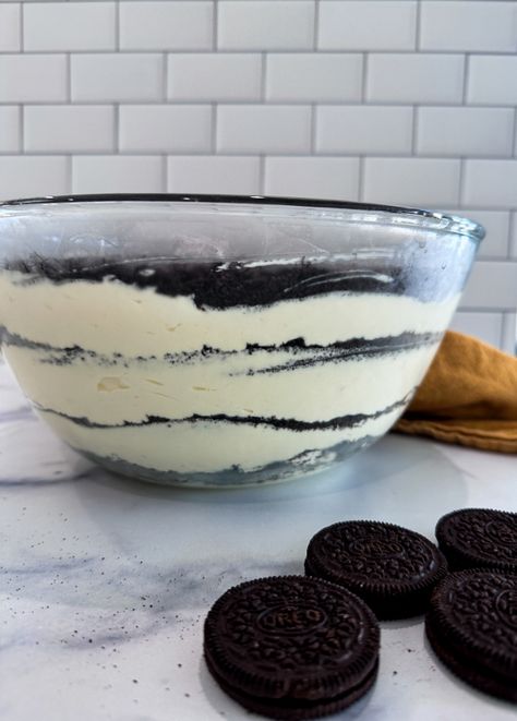 Oreo “Dirt” Trifle | Eat Play Shae Dirt Trifle, Oreo Dirt Dessert, Biscuit Bread Pudding, Peach Biscuits, Oreo Dirt Pudding, Oreo Trifle, Dirt Dessert, Chocolate Caramel Brownies, Heart Sweets