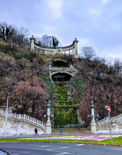 St Gellert Statue on the Gellert Hill #Budapest #Hungary Budapest Hungary, Tower Bridge, Budapest, Hungary, Statue