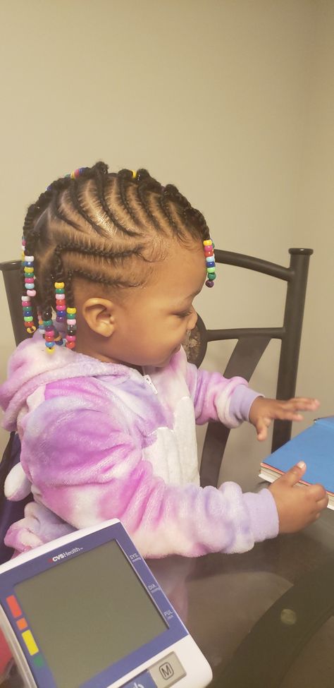 Braided Hairstyles For Babies, Braided Hairstyles For One Year Old, Baby Braid Styles Short Hair, Toddler Hairstyles Girl Black With Beads, Baby Braids Hairstyles, Black Baby Girl Hairstyles Short Hair, Simple Toddler Braid Styles, Toddler Girl Braid Styles With Beads, Black Daughter Hairstyles