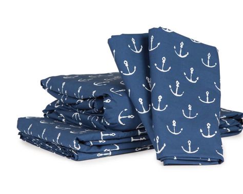 The Thread Experiment is a bedding company that specializes in sheet sets with masculine patterns. Think mustaches and boat anchors. This is an under served niche as men typically don’t dote over bed sheets. That probably explains the proliferation of flowery patterns found throughout the Pottery Barns and West Elms of the world. Nautical Bedding Sets, Nautical Bedding, Nautical Bedroom, Nautical Bathroom Decor, Copper Sheets, Percale Sheets, Nautical Design, Nautical Anchor, Sheet Sets Full