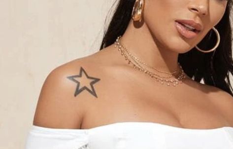 Tattoos With Stars For Women, Star On Shoulder Tattoo, Star Tattoos Shoulder, Stars On Shoulder Tattoo, Shoulder Tattoos For Women Small, Star Tattoo Shoulder, Shoulder Star Tattoos, Star Shoulder Tattoo, Star Tattoos On Shoulder