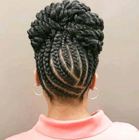 Conrow Ponytails, Cornrow Buns, Crown For A Queen, Cornrow Updo Hairstyles, Goddess Braids Updo, Flat Twists, Flat Twist Hairstyles, Twist Updo, Braid Updo