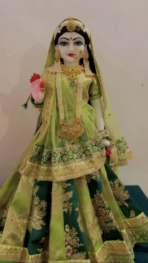 Radha Krishna Clothes Design, Radha Rani Dress Design, Radha Rani Shringar, Radha Makeup Look For Janmashtami, Laddu Gopal Poshak Design, Radha Krishna Dress Design, Krishna Dress Making, Trendy Velvet Dress, Radha Krishna Dress