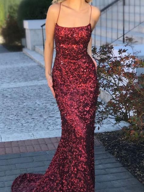 Sequin Prom Dresses Mermaid, Burgundy Prom Dress Mermaid, Burgundy Formal Dress, Backless Evening Gowns, Burgundy Evening Dress, Sweep Train Prom Dress, Evening Dresses Uk, Gorgeous Prom Dresses, Prom Dresses Long Mermaid