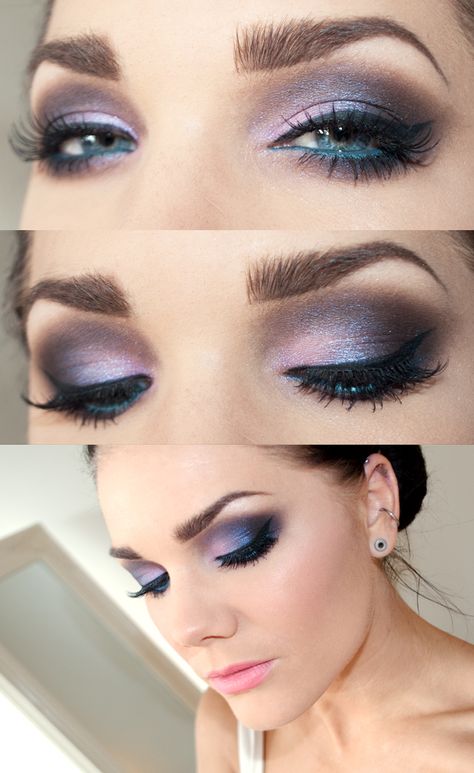 Meow ❤ Blue Eyelook, Smokey Purple Eye Makeup, Smokey Purple Eye, Lilac Makeup, Eye Makeup Wedding, Future Makeup, Maskcara Makeup, Make Up Studio, Drag Make-up