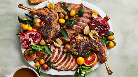 Roasted Turkey Rubbed with Coriander, Black Pepper, and Fennel | Martha Stewart Living Turkey Rub, Appetizers Thanksgiving, Modern Thanksgiving, Thanksgiving 2022, Traditional Thanksgiving, Thanksgiving Menu Ideas, Dinner For 2, Turkey Recipes Thanksgiving, Recipes Thanksgiving