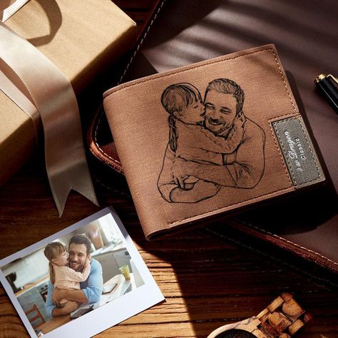 Personalized Mens Wallet, Engraved Wallet, Picture Engraving, Clear Card, Photo Engraving, Personalized Wallet, Pu Leather Wallet, Personalized Photo Gifts, Dad Birthday Gift