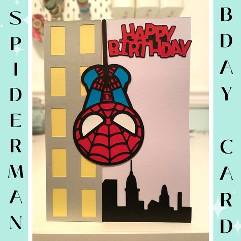 Spider Man Birthday Cards Diy, Spiderman Birthday Card Diy, Spiderman Cards Handmade, Happy Spiderman, Spiderman Doodles, Spiderman Cards, Doodles Birthday, Spiderman Card, Themed Doodles