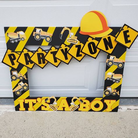 Phoenix Party, Photo Booth Picture Frames, Table Construction, Dump Truck Birthday Party, 2nd Birthday Photos, Construction Theme Birthday Party, Dump Truck Birthday, Construction Theme Party, Construction Birthday Parties