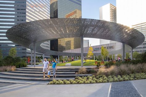 Landscape Plaza, Plaza Design, Urban Heat Island, Pavilion Design, Park Landscape, Downtown Dallas, Central Business District, Public Park, Urban Architecture