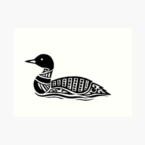 Loon Line Drawing, Loon Tattoo Minimalist, Loon Tattoo Ideas Design, Loon Tattoo Ideas, Loon Art, Loon Tattoo, Draw Birds, Rocket Tattoo, Embroidered Sweaters