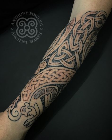 23 Striking Celtic Tattoo Ideas for Men & Women in 2024 Celtic Half Sleeve, Newspaper Tattoo, Celtic Tattoo Ideas, Inside Bicep Tattoo Mens, Viking Female, Pirate Tattoos, Celtic Dog, Tattoo Rings, Tattoos Celtic