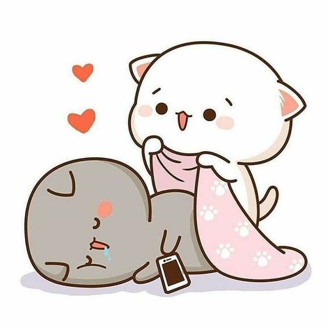 Good Night Cartoon Images, Calin Gif, Cats Funny Cartoon, Funny Cartoon Faces, Chibi Cat, Cute Bear Drawings, Cute Kawaii Animals, Cute Cartoon Images, Cute Love Cartoons