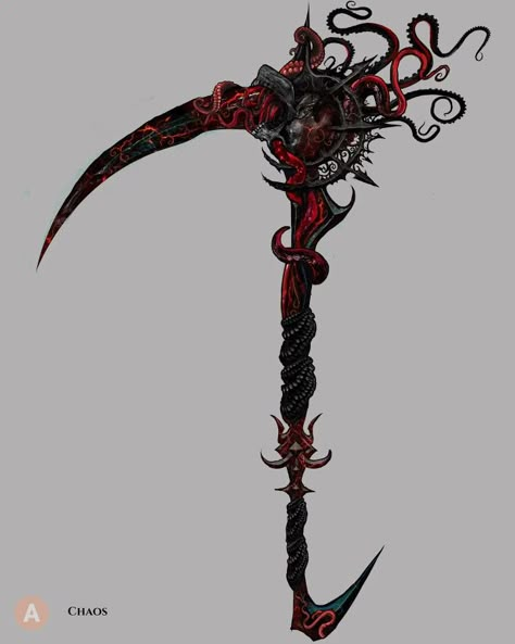 Dnd Scythe, Cool Scythe Designs, Alice Asylum, Anime Scythe, American Mcgee, Cybernetic Arm, Pretty Knives, Dungeons And Dragons Classes, Shadow 2