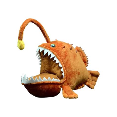 PRICES MAY VARY. Tiny Heart Simulation Anglerfish Soft Stuffed Plush Toy 10" Long Lantern Fish, Giant Plush, Orange Fish, Deep Sea Creatures, Angler Fish, Ocean Animals, Birthday Gifts For Kids, Animal Dolls, Plush Animals