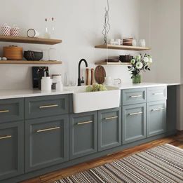 [Single Basin Kitchen Sinks] — DeerValley Bath Butcher Block Countertops Kitchen Grey, Butcher Block Countertops Kitchen, Apron Kitchen Sink, Single Basin Kitchen Sink, Sinks Kitchen, Farmhouse Kitchen Sink, Apron Sink Kitchen, Farmhouse Apron, Console Sinks