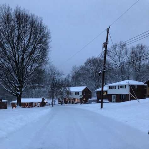 Our snowy neighborhood Snowy Neighborhood Aesthetic, Snowy Suburbs, Snowy Neighborhood, Winter Neighborhood, Jennifer Hartmann, Mod Aesthetic, Christmas Novel, Forever Winter, Snow Night