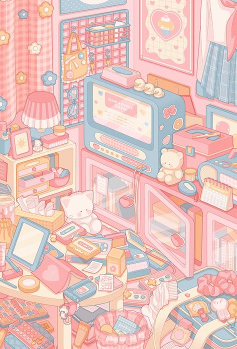 (1) ifa (@gingermochipie) / X Kawaii Chan, Phone Theme, Pastel Pink Aesthetic, Cute Doodles Drawings, Iphone Wallpaper Girly, Enchanted Garden, Beach Bunny, Aesthetic Pastel Wallpaper, Pretty Wallpapers Backgrounds