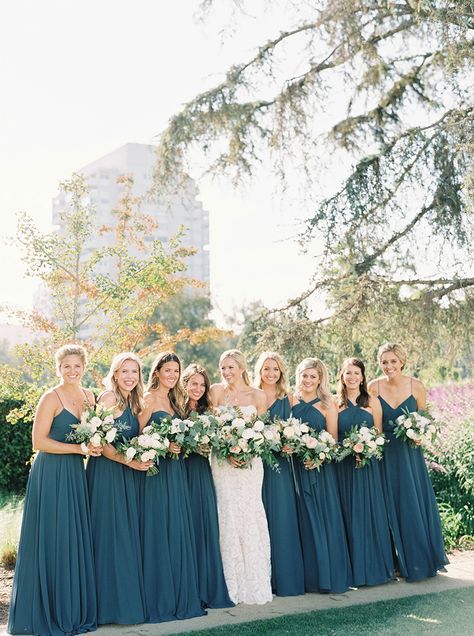 Teal And Grey Wedding, Bride Things, Hills Photography, Orange Weddings, Wedding Teal, Turquoise Bridesmaid, Teal Bridesmaid, Teal Bridesmaid Dresses, Hills Wedding