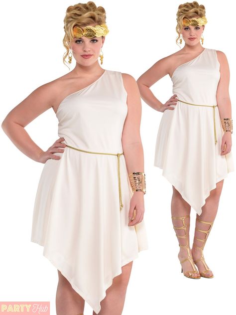 Grecian Outfit, Plus Size Goddess, Roman Dress, Goddess Dress, Costume Wigs, Cool Costumes, Fancy Dress, High Low Dress, Halter Dress