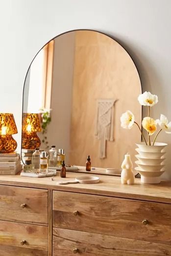 Mirrors | Decorative + Standing Mirrors | Urban Outfitters Bedroom Mirrors Above Dressers, Mirror On Top Of Dresser, Mirror On Dresser Leaning, Urban Outfitters Vanity, Arch Mirror Vanity, Urban Outfitters Bedroom Decor, Mirror On Dresser, Mirror Above Dresser, Urban Outfitters Mirror