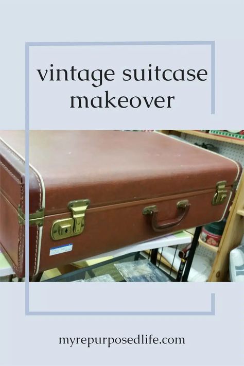 Sewing Machine Video, Suitcase Upcycle, Suitcase Makeover, Decoupage Suitcase, Vintage Suitcase Decor, Painted Suitcase, Cardboard Suitcase, Suitcase Decor, Recycled Diy