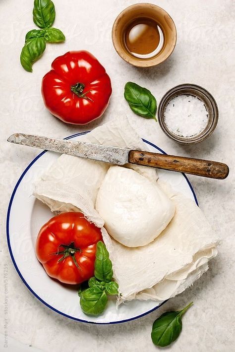 Cheese Photoshoot, Italian Date Night, Herbs Photography, Mozzarella Caprese, Book Styling, Basil Mozzarella, Table Of Content, Food Discount, Caprese Pasta