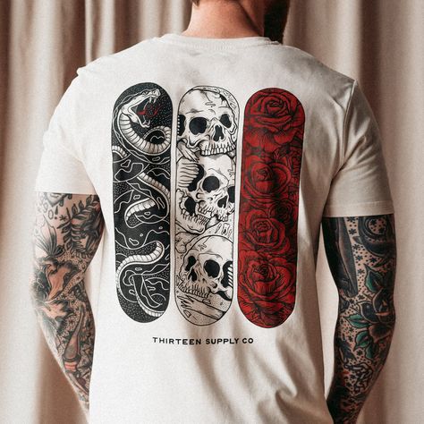 Buy T-SHIRTS at Thirteensupply.co. Check Price and Buy Online. ✓ Free Shipping ✓ Cash on Delivery ✓ Best Offers. Tshirt Branding, Hoddies Outfits, Streetwear Tshirt Design, Design Jersey, Skate Decks, Shirt Design Inspiration, Graphic Tshirt Design, Shirt Print Design, Organic Ring