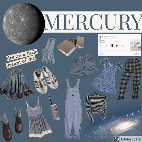 Mercury Aesthetic Outfit, Planetarium Outfit, Planets Outfit, Planet Inspired Outfits, Astronomy Aesthetic Outfit, Artsy Vintage Outfits, Cosmos Aesthetic, Planet Outfit, Virgo Mercury