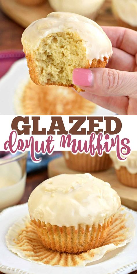 Glazed Doughnut Muffins, Duffins Doughnut Muffins Recipe, Glazed Donut Muffins, Muffin Glaze, Snack Breads, Donut Muffins Recipe, Donuts Glazed, Columbian Recipes, Doughnut Recipes