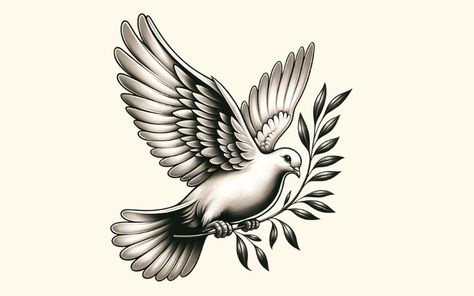 The Essence of Dove Tattoos: Love, Faith and Freedom Dove Mens Tattoo, Beautiful Dove Tattoos, Love Doves Tattoo, Dove Tattoo Collar Bone, Dove Raven Tattoo, Eagle And Dove Tattoo, Biblical Dove Tattoo, Mens Dove Tattoo Ideas, Men’s Dove Tattoo