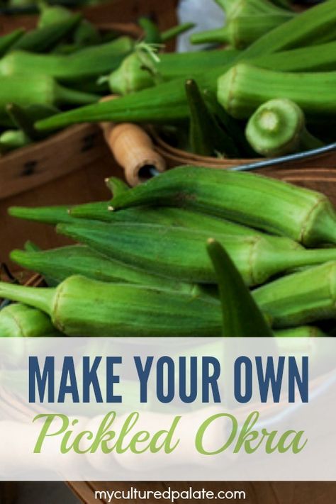 If your garden is like mine, you have lots of okra! Solution: Pickled Okra - It is fast, easy and delicious! Find the recipe at http://myculturedpalate.com/2010/09/10/pickled-okra/ How To Freeze Breaded Okra, How To Can Okra, How To Preserve Okra, How To Store Okra, Canned Okra Recipes, Preserving Okra, Dehydrate Okra, Fermented Okra, Canned Okra