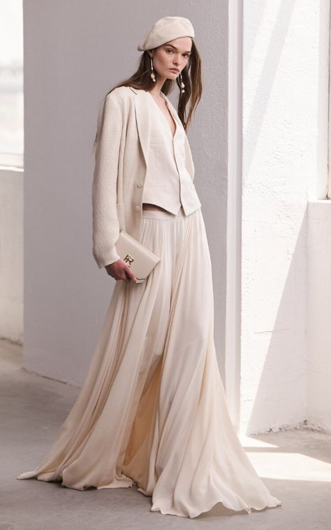 Silk Vest, Chiffon Maxi Skirt, Ralph Lauren Style, Ralph Lauren Collection, Fashion Inspiration Design, Chiffon Maxi, Couture Fashion, Moda Operandi, Look Fashion