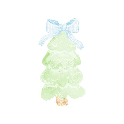 Christmas Bow Drawing, Bow Painting, Watercolor Christmas Tree, Christmas Tree Clipart, Tree Clipart, Christmas Tree Painting, Red Bow, Christmas Watercolor, Christmas Cats