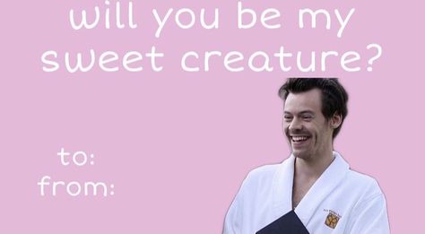 Harry Styles Valentine Card, One Direction Cute, Cute Valentines Cards, Bad Valentines Cards, Bad Valentines, 1d Quotes, Vday Cards, Valentines Memes, Funny Valentines Cards