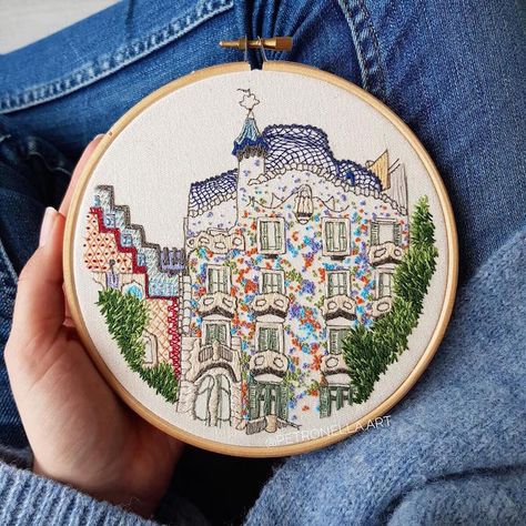 Travel Embroidery Patterns by Charles and Elin French Knot Stitch, French Knot Embroidery, Embroidered Art, 3d Rose, Paper Embroidery, Learn Embroidery, French Knots, French Knot, Hand Embroidery Pattern