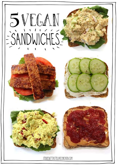 Vegan Sandwich Recipes, Easy Vegan Lunch, Chickpea Salad Sandwich, Vegan Sandwiches, Sandwiches Wraps, Easy Vegan Recipes, Eating Vegan, Dinner Sandwiches, Vegan Lunch Recipes