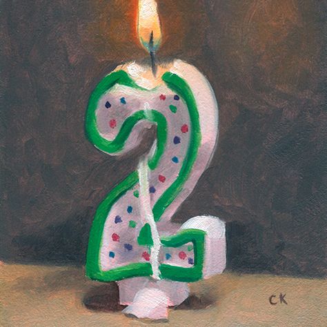 Paintings Of Objects, Art Objects, Object Painting Ideas, Objects Painting, New Years Painting, Candle Paintings, Art Childhood, Painting On Objects, Drawing Candles Art